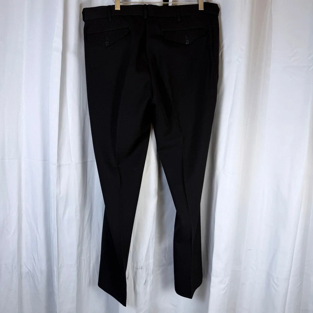 Polo Ralph Lauren Mens 36x34 Black 100% Wool Straight Fit Zipper Pocket Trousers